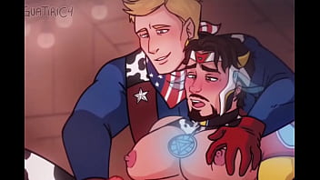 Iron stud x Captain america - steve x tony queer stroking masturbation cow yaoi hentai