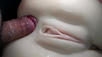 Sexual close-up, sausage romping snow-white backside