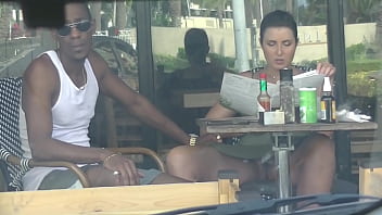 Cheating Wife #4 Part 3 - Hubby films me outside a cafe Upskirt Showing and having an Bi-racial affair with a Dark-hued Man!!!