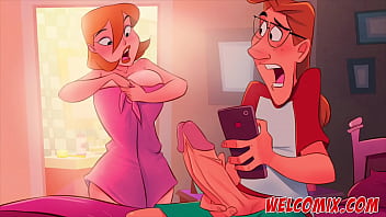 Sending naked photos to her husband - The Super-naughty Home Cartoon - Title 02