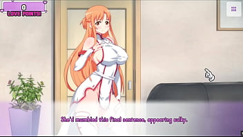 Waifu Hub [Hentai parody game PornPlay ] Ep.1 Asuna Pornography Sofa casting - this nasty dame from sword Art Online want to be a Pornography industry starlet