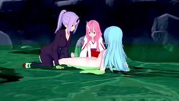 Shuna and Shion Rimuru in the steamy springs - The time i got reincarnated as a slime Parody